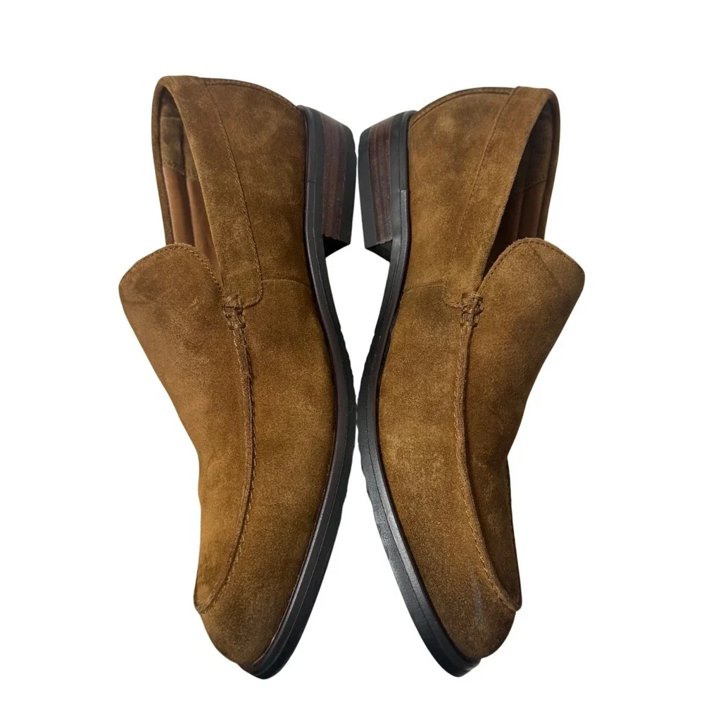 Lucky Brand Suede Loafers Mens 11M Brown NWOT Slip On Apron Toe 115-20442